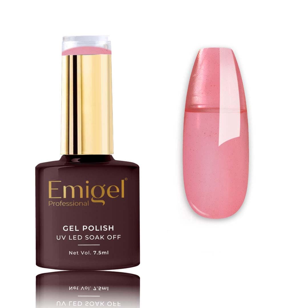 Emigel Professional UV Jelly Glass Gel Polish - 004 - DAISY PINK | Cured With UV LED Lamp | Super Glossy Finish | Quick Drying Nail Polish (7.5ml)-image-24