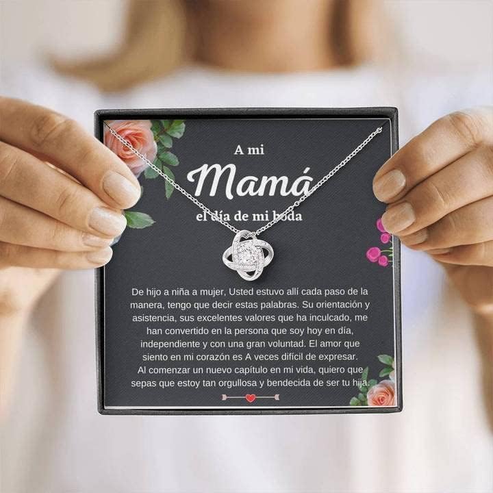 Miniatura 4 de Joyería para tarjetas de mensaje regalos personalizados, regalo para mamá en mi boda, regalos españoles, collar para madre de la novia, regalo de