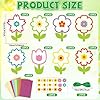 32 Sets Flower Suncatchers Craft Kits Flowers Shaped Stained Glass Effect Spring Tissue Paper Crafts Kit Bulk Spring Floral Window DIY Art Crafts Kit for Kids Classroom Home Activity Party Favor #1
