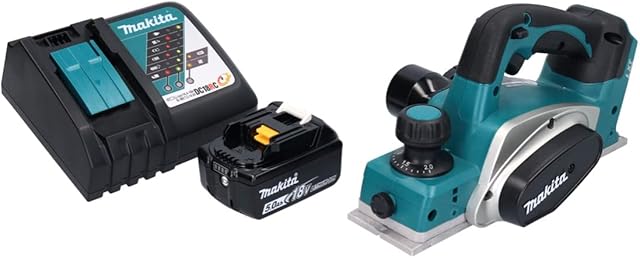 Makita DKP180Z LXT 18V Li-Ion Planer 82mm with 1 x 5.0Ah BL1850 Battery & DC18RC Charge
