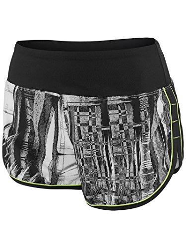 ASICS Women's Everysport Shorts, Black/White Glitch Print, Medium