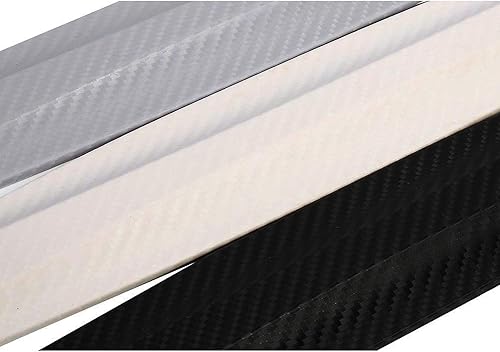 Vista 3 de Ejoyous Protector universal para parachoques de esquina de automóvil, tiras antiarañazos, acabado de fibra de carbono, color blanco