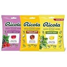 Ricola Everyday Bundle, Berry Medley 19 ct, Original 21 ct, Sugar Free Lemon 19 ct, Pack of 3