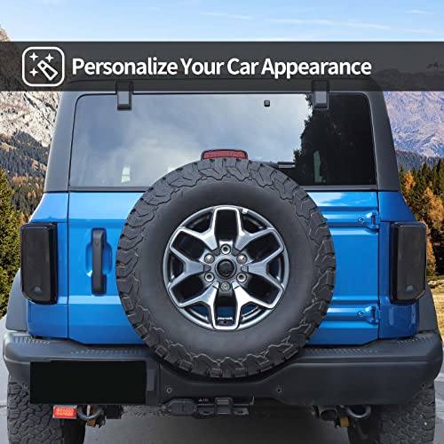 Cherocar Compatible With Bronco Tail Light Cover Rear Lamp Guard Protector Trim Exterior Accessories Compatible With 2021-2023 Ford Bronco, Smoked Black #TOP6