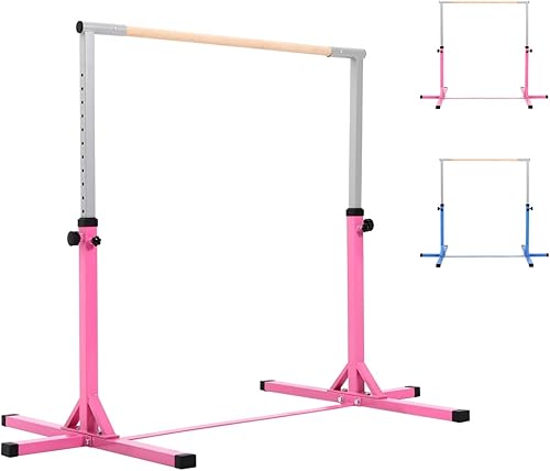 Miniatura 1 de Outroad - Barra de gimnasia para niños y niñas de 3 a 15 años, altura ajustable de 3 a 5 pies, equipo de gimnasio en casa con 1-4 niveles, capacidad