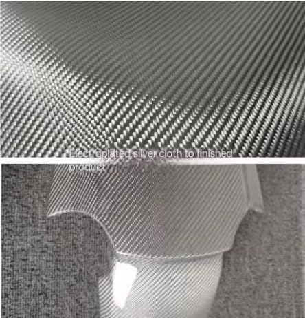 3K 240gsm Bright Silver Plated Glass Fiber Fabric 2x2 Twill 1m Width Commercial Grade for Car Modification (Silvery, 1mx2m)