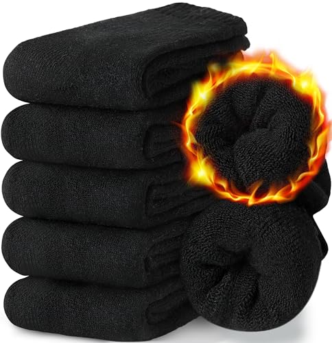 Image of EBMORE 5 Pairs Women Merino Wool Boot Socks Warm Thermal Winter Thick Hiking Cozy Cabin Crew Comfy Socks for Ladies