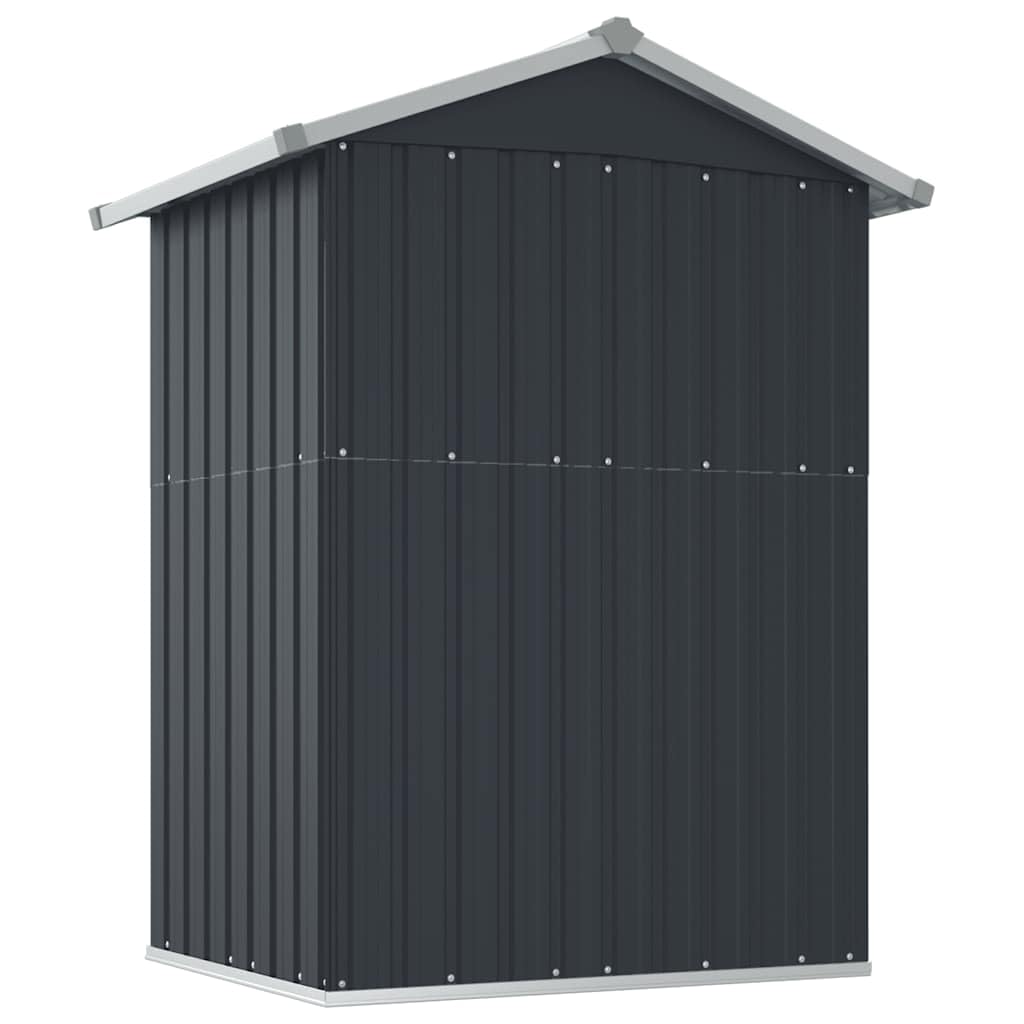 Geräteschuppen Gartenhaus Garten Schuppen Metallgerätehaus Wetterfester Gerätehaus Gartenschuppen für Fahrrad & Gartengeräte Anthrazit 126x97,5x177 cm Verzinkter Stahl