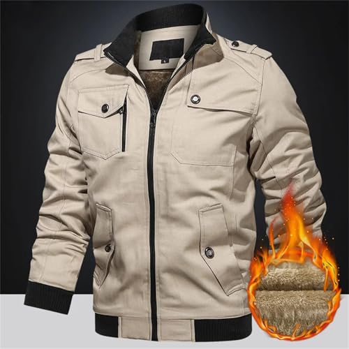 Men's Fall Winter Thick Fleece Jacket – Warm Turndown Collar Cotton-Padded Coat For Casual Outdoor Wear3