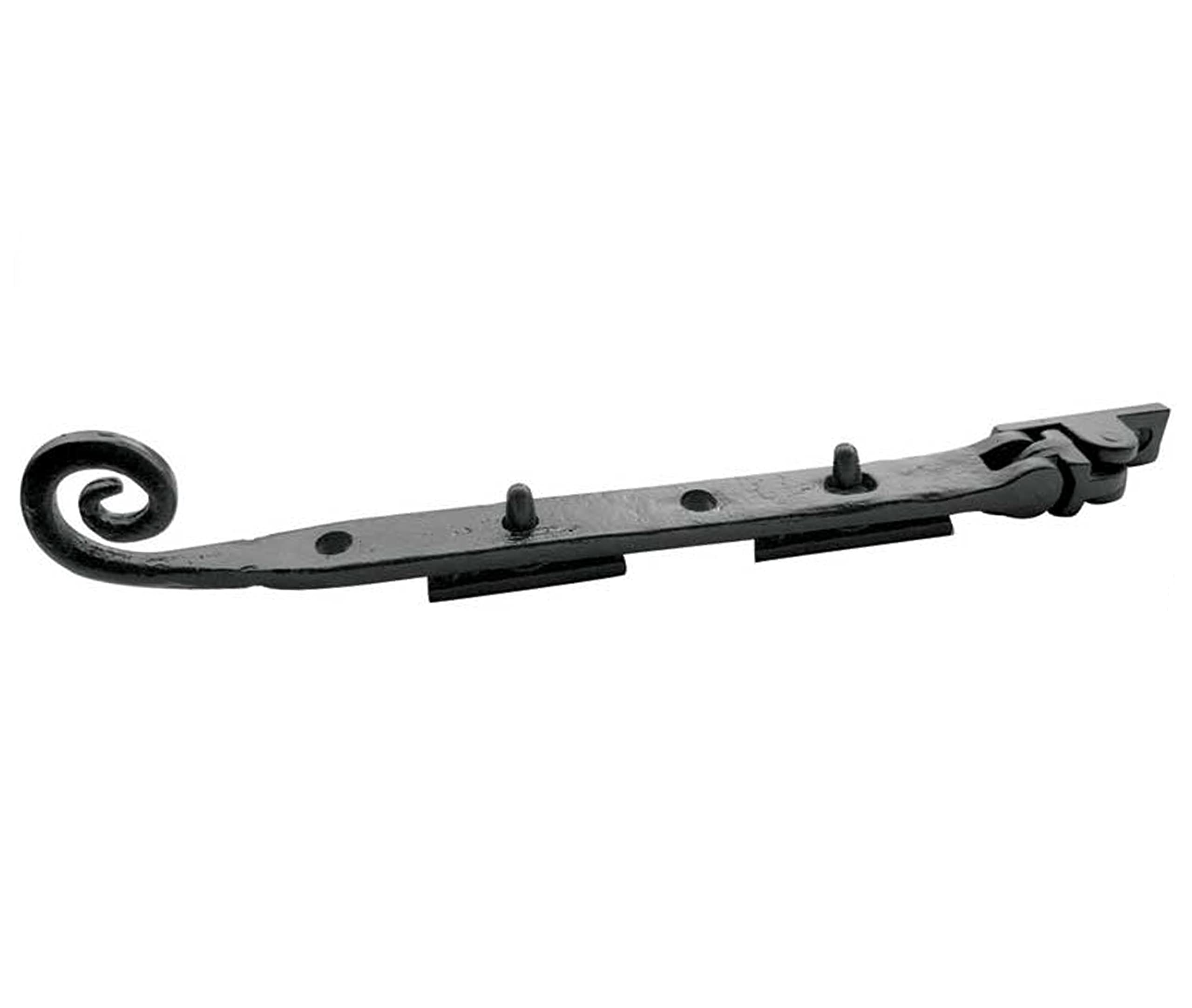 OriginalForgery 12" Monkey/Rat Tail Window Stay Black Cast Iron (517)