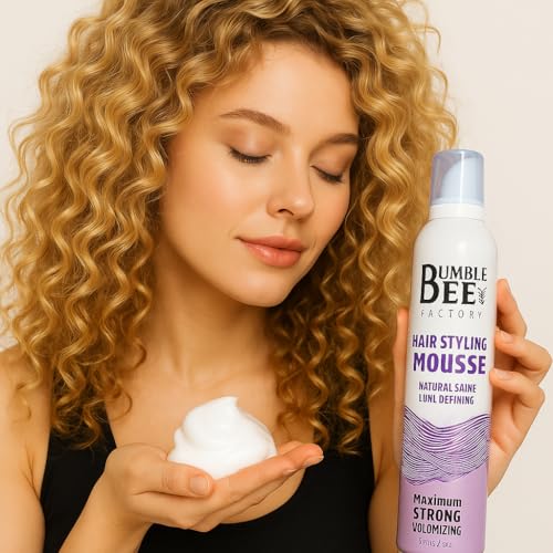 BUMBLE BEE Hair Styling Mousse Natural Shine Curl Defining, Maximun Strong Volumizing
