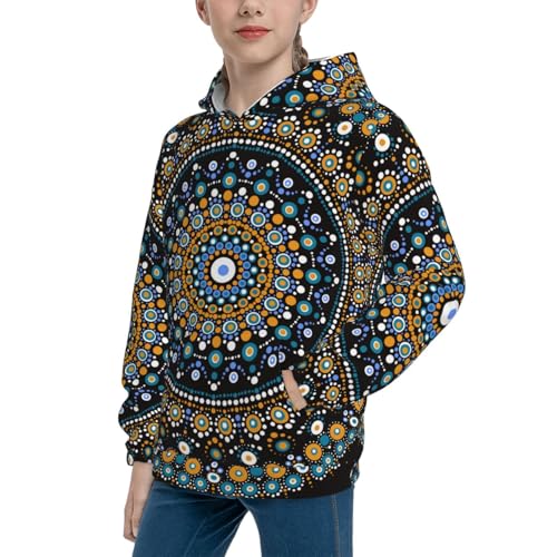 Dot Mandala Kid Hoodies Boys Sweatshirts Girls Pullover with Pocket2