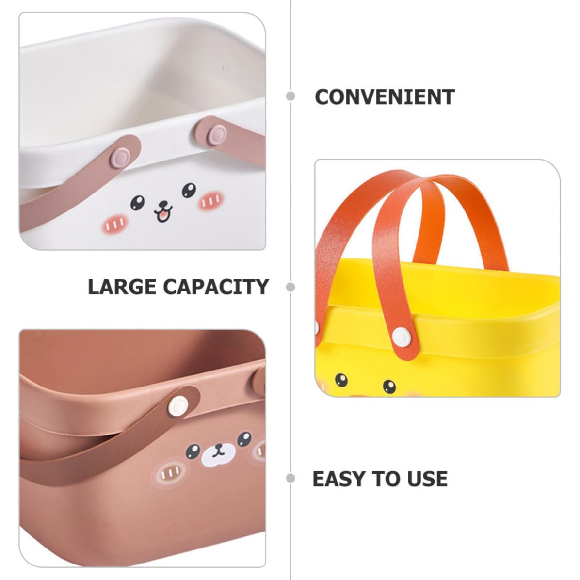 CRAFTHROU Cesta de Ducha Portátil de 3 Piezas para Baño con Gran Capacidad, Resistente al Desgarro y Material Pp, Adecuado para Organizar Suministros de Baño