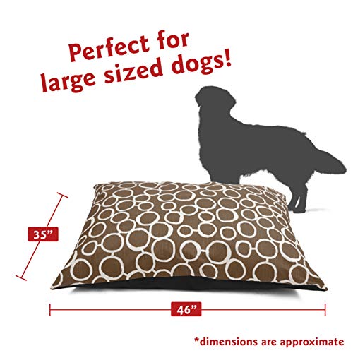 Image of Majestic Pet Rectangle Washable Non Slip Comfy Dog Crate Bed - Super Value Pillow - Large Breed 46 x 35 Inch - Fusion Mocha