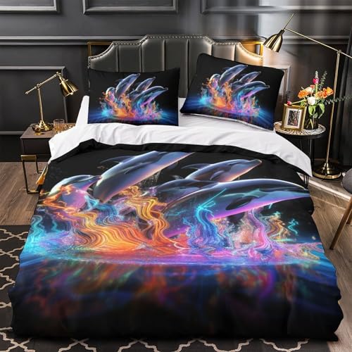 Housse de couette dauphin avec fermeture éclair et microfibre hypoallergénique - 4
