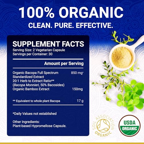 True Veda Organic Bacopa Monnieri