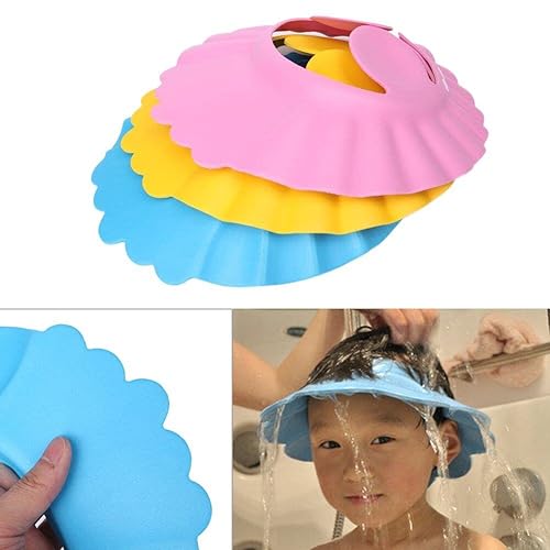 Miniatura 2 de 1 unids Baby Shower Cap, suave ajustable baño lavado pelo escudo para bebé Color Randomiy