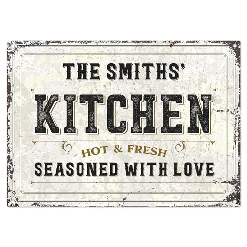 Custom Kitchen Sign, Personalized Rustic Name For Home And