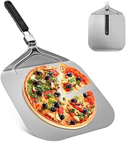 UIHOL łopatka do pizzy, do kamienia do pizzy, do grilla lub piekarnika, z praktycznym składanym uchwytem, stabilna, do użytku domowego, do łatwego przechowywania
