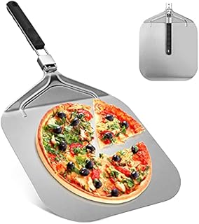 UIHOL łopatka do pizzy, do kamienia do pizzy, do grilla lub piekarnika, z praktycznym składanym uchwytem, stabilna, do użytku domowego, do łatwego przechowywania