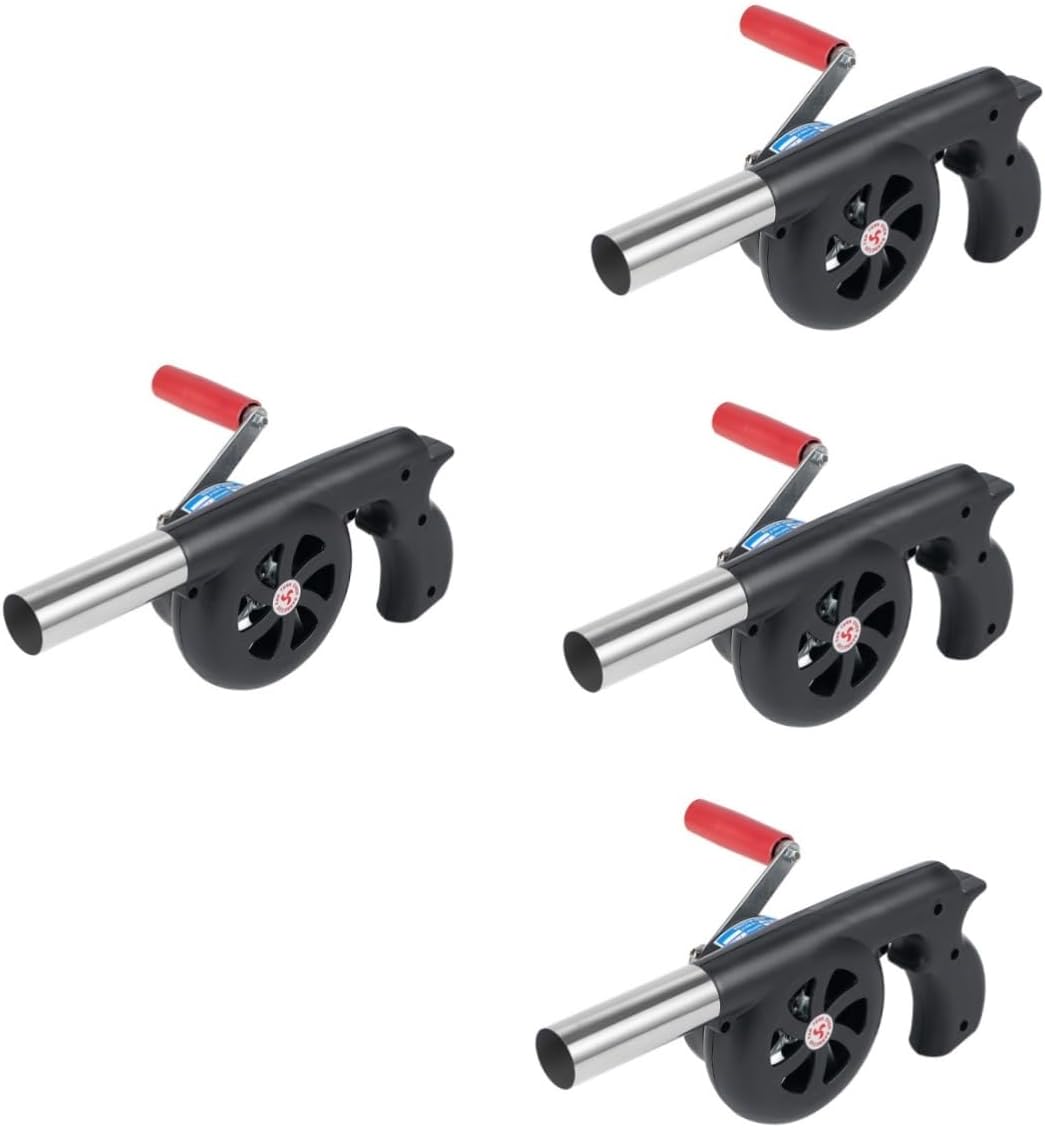 Mipcase 4pcs Hand Crank Blower Portable Fire Blower for BBQ Lightweight Outdoor for Camping Ignition Easy to Carry for Picnics and Parties