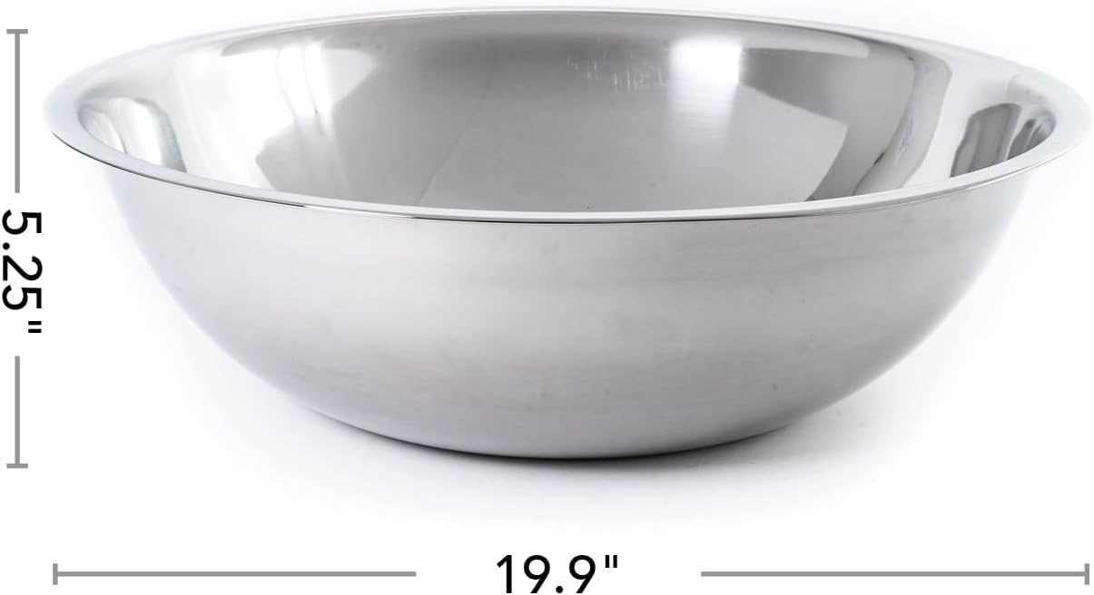 Adcraft SBL-16 13 qt Capacity, 17-3/8" OD x 5" Depth, Stainless Steel Mixing Bowl with Mirror Finish