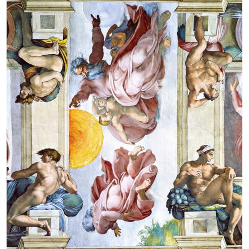 Michel-Ange La création du soleil et étoiles deco murale xxl 101x127 cm