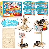 GIAKAN Valentines Day Gifts for Kids - Valentines Day Cards for Kids Classroom - 24 Pcs Science Kits - Valentine Exchange Cards for Girls Boys Party Favor School Class Classroom Party Favors