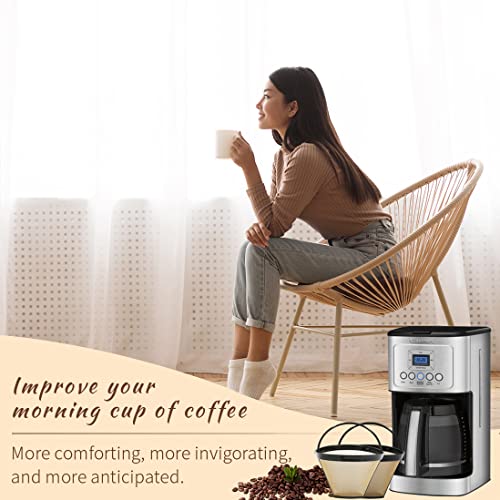 Reusable Coffee Filters For Cuisinart Coffee Filter Replacement No.4 Permanent Coffee Filter Basket For Cuisinart Dcc-3200P1 Ss-15P1 Ninja Cfp301 Cfp201-3 Packs #TOP2