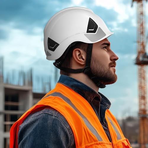 VEVOR Construction Safety Helmet, ANSI/ISEA Z89.1 Approved ABS Safety Hard Hat with 6-Point Ratchet Suspension, Adjustable Vented Hardhat for Men Women Adults, for Outdoor Indoor Industrial Workwear by VEVOR - Image 2