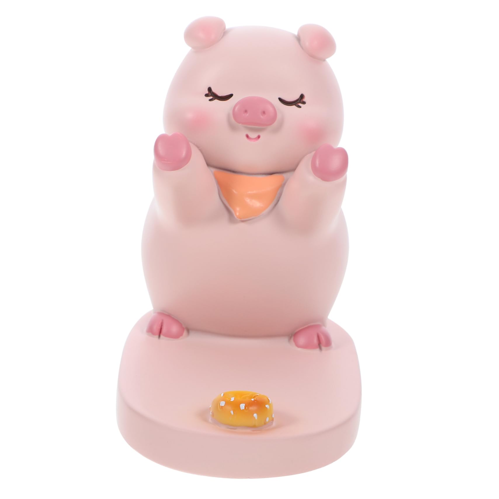 Mikikit 4 Pezzi Adorabile Supporto Per Telefono Da Tavolo in Resina A Forma Di Maiale Supporto Universale Per Telefono Cellulare Supporto Per Scrivania
