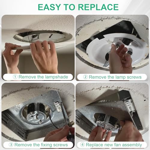 【Upgrade】 8664RP B Unit, Compatible with NuTone 8663RP B Unit 100CFM Fan 8664, 8664B, 8663, 8663B, 8663P, 8663DG, 8663F, 8663RF, 8663FL,6445, 6445B, 6445RP, 3.5 Sone, 9"x9" - Image 5