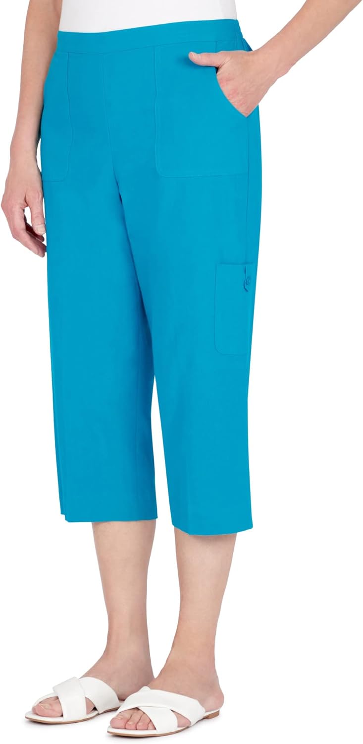 Alfred Dunner Women's Petite Cargo Pocket Capri