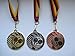 Fanshop Lünen Medaillen Set - aus Stahl 40mm - Gold Silber Bronze - Tischtennis - TT - Medaillenset - Emblem 25mm - mit Band-Emblem - (e262) -