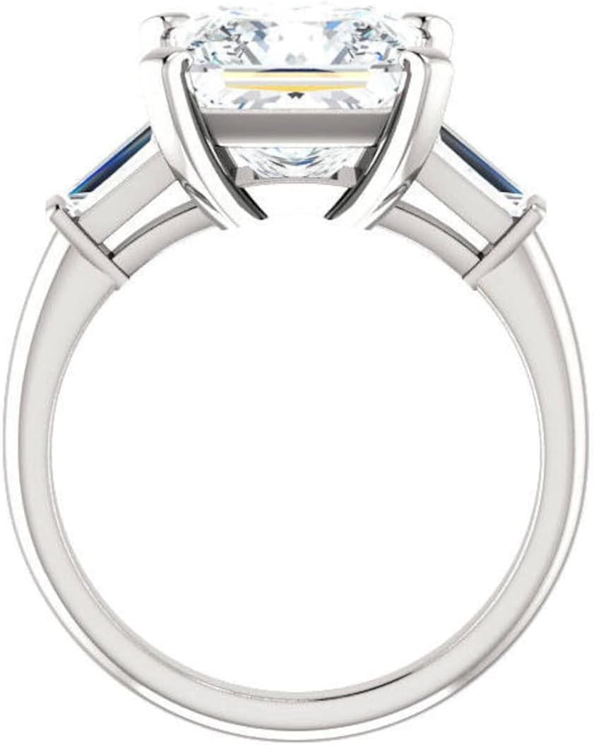 Nitya Jewels 4 TCW Princess Cut Moissanite Daimond Engagement Ring Handmade Diamond Set Solitaire Wedding Ring, Bridal For Women Ring Gift