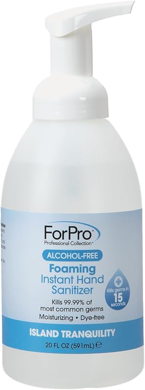 ForPro Alcohol-Free Foaming Instant Hand Sanitizer, 20 Fl Oz – Moisturizing, Dye-Free Formula, Island Tranquility Scent