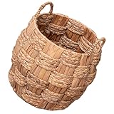 JECOMPRIS Cesta Tejida de Paja Natural con Asas Cesta Redonda 255X255X267 CM para Almacenamiento Multifuncional Soporte para Pan Fruta y Picnic Organizador Ligero para Cocina y Hogar