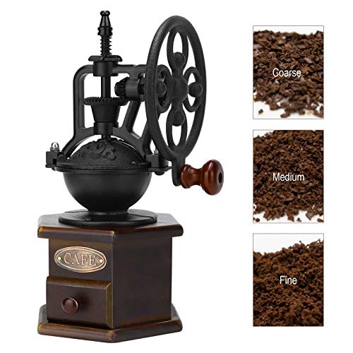 Manual Coffee Grinder, Imavo Wooden Coffee Bean Grinder Manual Coffee Grinder Roller, Antique Coffee Mill With Cast Iron Hand Crank For Making Mesh Coffee, Decoration, Best Gift #TOP4