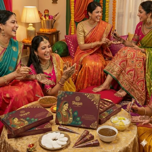 Shagun Mehendi Cone 100% Natural , 6 x 25g,