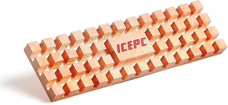 M.2 2280 SSD Pure Copper Heatsink Kit Cooler Heat Sink with Silicone Based Thermal Pad for Cooling M.2 SSD NGFF NVME SSD70x20x2mm