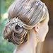 EVER FAITH Wedding Hair Accessories Austrian Crystal Cream Simulated Pearl Floral Leaf Branch Bridal Side Comb Clear Silver-Tone