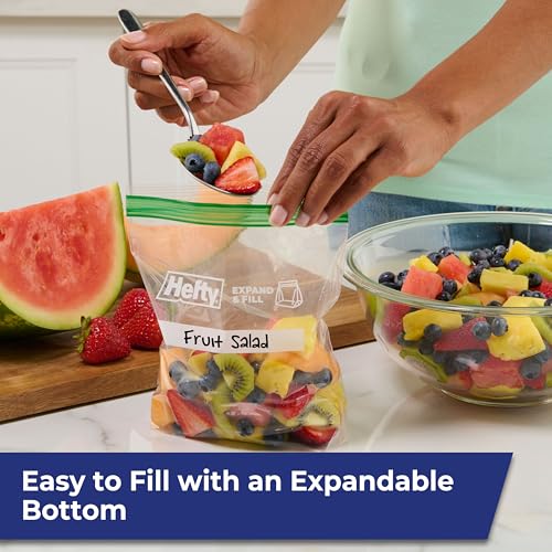 Hefty XL Press to Close Plastic Sandwich Expand and Fill Food Storage Bags, 130 Count - image 6