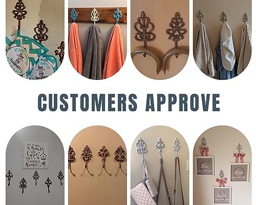 Comfify CA-1703 Shabby Chic Decorative Wall Hooks - Set Of 3 - Cast Iron French Country Wall Decor - Farmhouse Hangers For Coats thumb #5