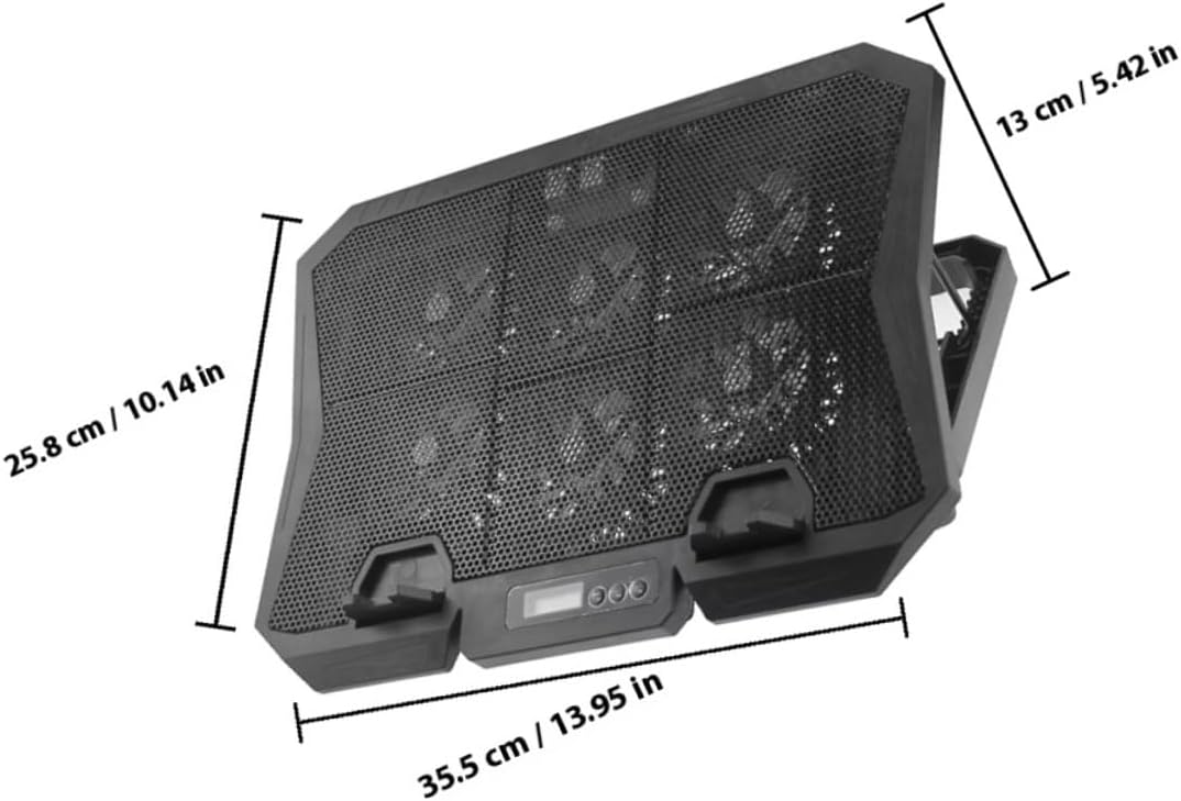 VILLCASE Laptop Cooling Pad 15.6 Inch Silent Fan Cooler Stand Adjustable Speed Blue Light Base for Gaming and Office Laptops