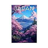 NLKQHTF Póster de viaje de Japón, lienzo para decoración de dormitorio, oficina, habitación, regalo, 20 x 30 cm