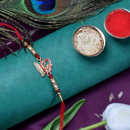 Image of Oblivion Rakhi Combo Set of 7 - Multicolor Designer Rakhis with Silver Pooja Thali, Roli Chawal, Silver Coin and Greeting Card for Raksha Bandhan Brother Gift