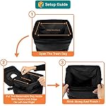 SUN CUBE Waterproof Car Trash Can, Leakproof Hanging Garbage Can, Black - Image 5