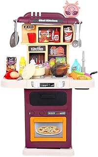 ألعاب مطبخ رائعة للأطفال من Next Store مع بخار وضوء واقعيين، مجموعة ملحقات مطبخ من 64 قطعة، مجموعة مطبخ صغيرة للأطفال، ألعاب طعام للعب التظاهري للأولاد والبنات من سن 3 سنوات فما فوق
