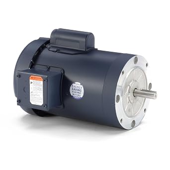 Leeson 110411.00 General Purpose C Face Motor, 1 Phase, 56C Frame, Round Mounting, 1/2HP, 1200 RPM, 115/208-230V Voltage, 60Hz Fequency