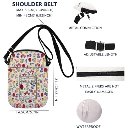 VAMSII Alice Flowers Theme Crossbody Bag Fairy Tale Lover Gift Alice Merchandise2